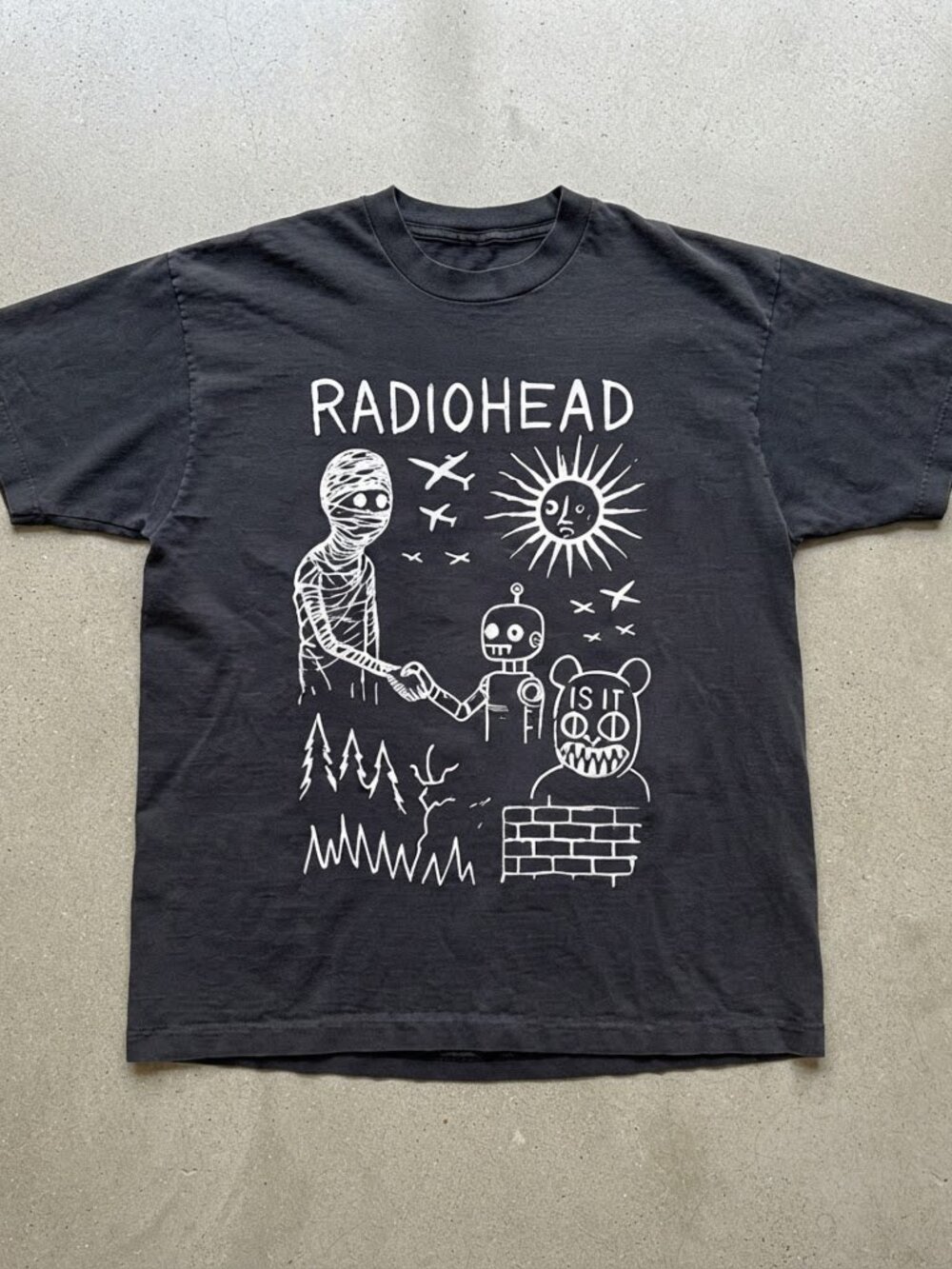Radiohead Doodle Art Black T-Shirt S-4XL
